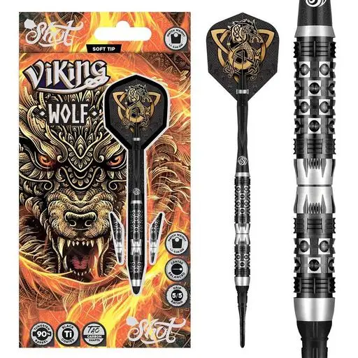 Shot Darts! Viking Wolf 20 Gram Soft Tip Dart Set-90% Tungsten Barrels
