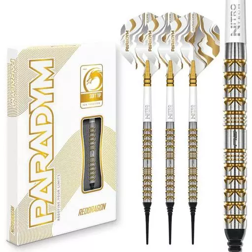 Red Dragon Paradym Soft Tip Darts – Gold & Silver Parallel 18 Gram
