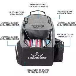 Click here to learn more about the Dynamic Discs Trooper Backpack Disc Golf Bag.