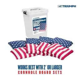 Click here to learn more about the Triumph 8-Pack 6" x 6" 16 oz Bean Bags with Tub (Patriotic).