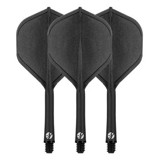 Shot! Darts Flight Deck-One Piece Dart Flight and Shaft System-Black