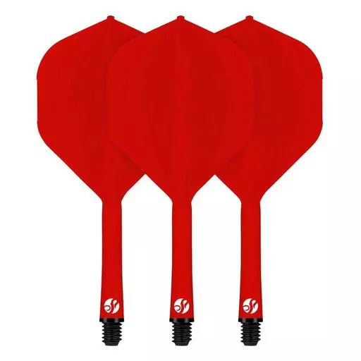 Shot! Darts Flight Deck-One Piece Dart Flight and Shaft System-Red