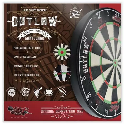 Shot! Darts OUTLAW BRISTLE DARTBOARD