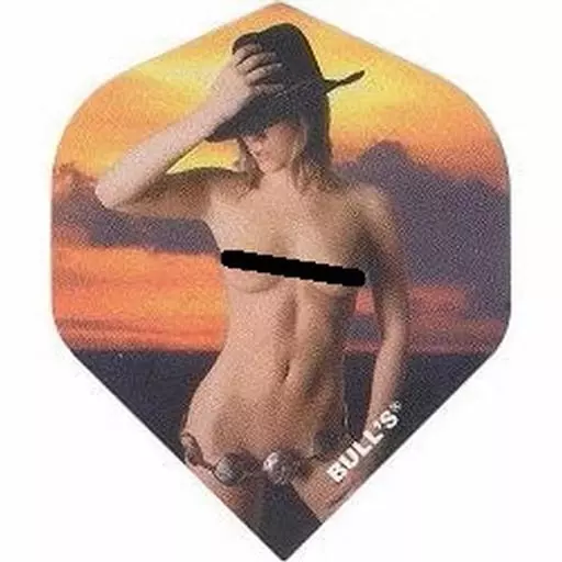Magic Darts Bulls Naked Girl In Cowboy Hat Adult Dart Flights - Standard