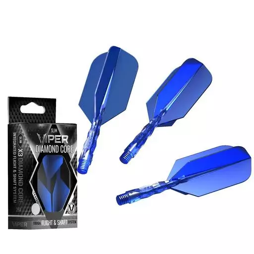 GLD Viper Diamond Core Integrated Dart Flight & Shaft System Blue Slim