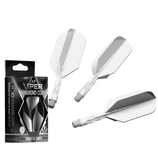 GLD Viper Diamond Core Integrated Dart Flight & Shaft System White Slim