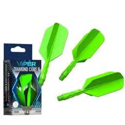 Click here to learn more about the GLD Viper Diamond Core II Integrated Dart Flight & Shaft System Slim Neon Green.