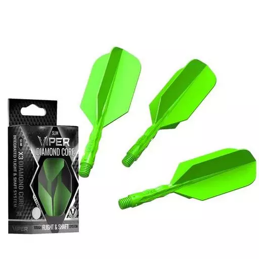 Viper Diamond Core Integrated Dart Flight & Shaft System Slim Neon Green