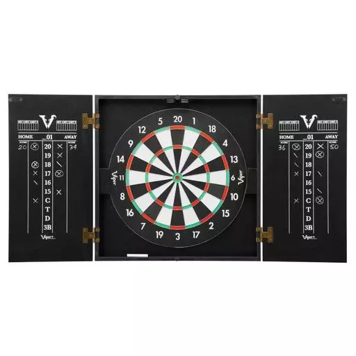 Viper Hideaway Dartboard Cabinet with Reversible Traditional and Baseball Dartboard