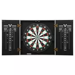 Click here to learn more about the Viper Hideaway Dartboard Cabinet with Reversible Traditional and Baseball Dartboard.