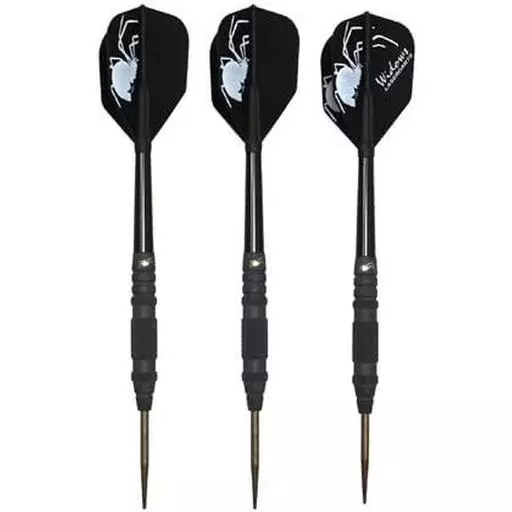Laserdart Black Widow Moveable Point Steel Tip Dart - Knurled