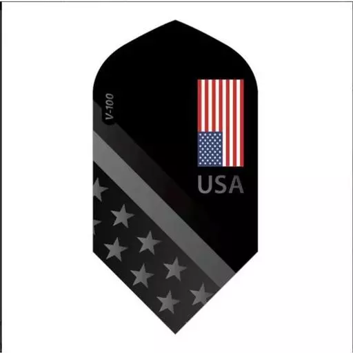 Viper Black American Flag Monocrhome USA Theme V-100 Slim Dart Flights