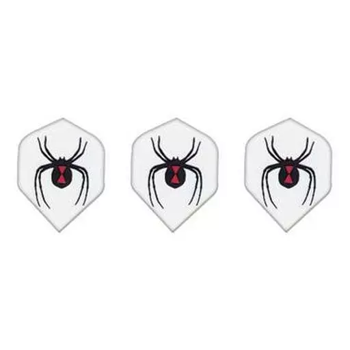 GLD White with Black Widow Spider - Poly-Royal 2493 Dart Flights