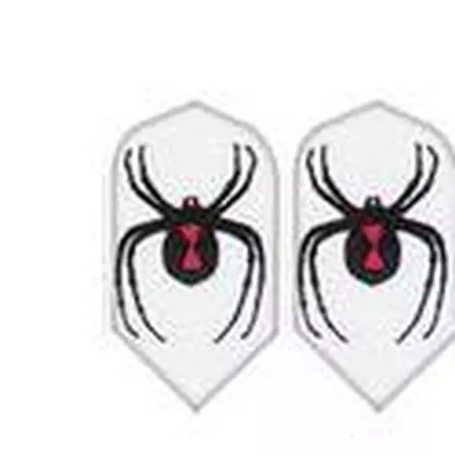 GLD White with Black Widow Spider - Poly-Royal 2561 Dart Flights