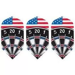 Click here to learn more about the GLD American / USA Flag with Dartboard - Poly-Royal 2579 Dart Flights.