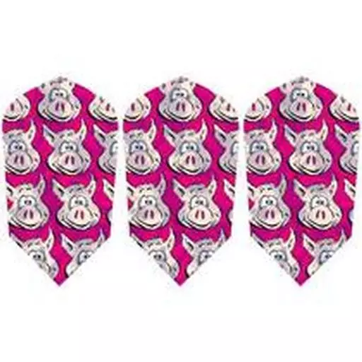 GLD Pink with Pigs - 2-D Glitter 5137 Dart Flights - Coal Cracker