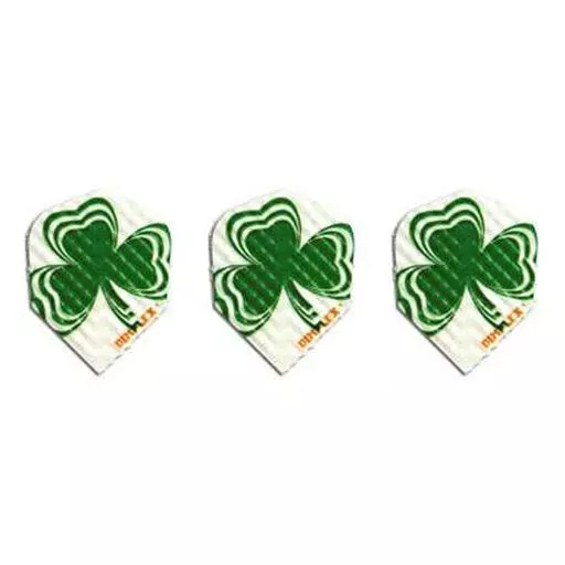 GLD White with Green Clover - Dimplex 9608 Dart Flights