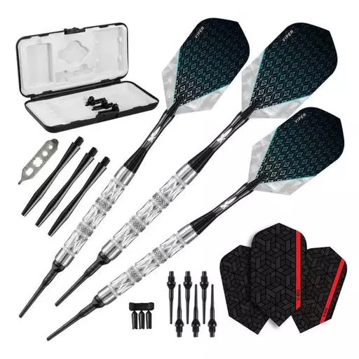 Viper Diamond Darts 90% Tungsten Soft Tip Dart Set Silver Rings 16 Grams
