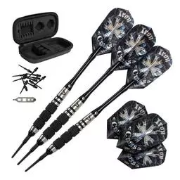 Click here to learn more about the Viper Desperado 80% Tungsten Iron Cross Soft Tip Darts 3 Knurled Rings 18 Grams.