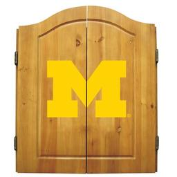Click here to learn more about the University of Michigan NCAA Dart Cabinet With Darts and Dartboard.