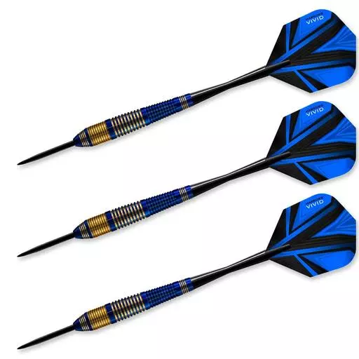 Harrows Vivid Brass Steel Tip Darts Blue