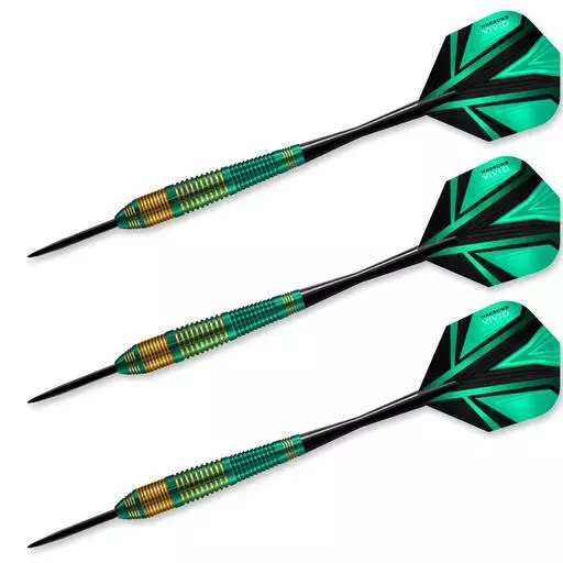 Harrows Vivid Brass Steel Tip Darts Green