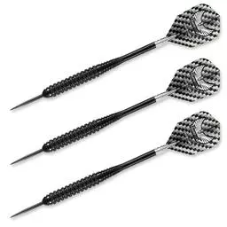 Click here to learn more about the Harrows Black Arrow Steel Tip Darts Coarse Knurl.