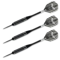 Click here to learn more about the Harrows Black Arrow Steel Tip Darts Coarse Knurl Version 2.