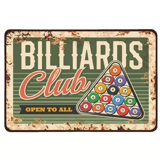 DART ADDICT BILLIARDS CLUB OPEN TO ALL VINTAGE SIGN