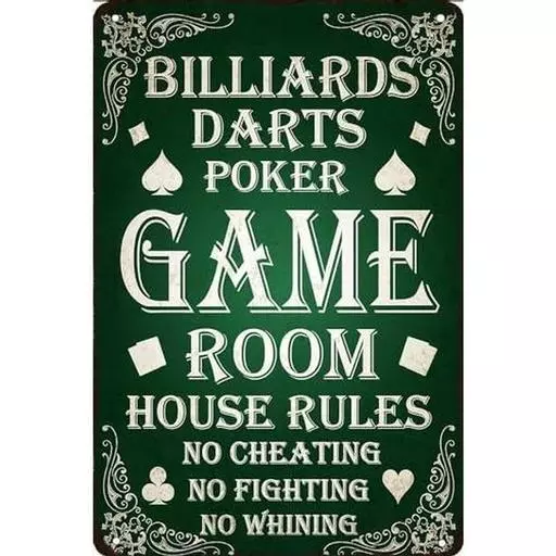 DART ADDICT BILLIARDS DARTS POKER GAME VINTAGE SIGN