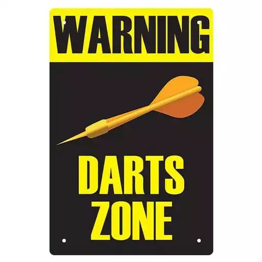 DART ADDICT WARNING DARTS ZONE VINGAGE SIGN