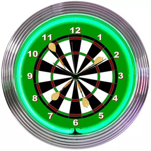 Darts Neon Clock