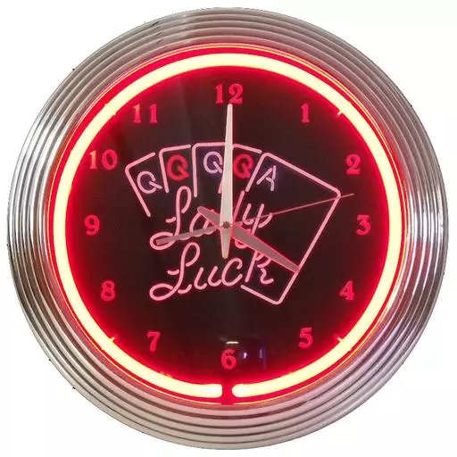 Lady Luck Neon Clock