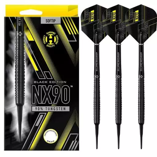 Harrows NX90 90% Black Edition Soft Tip Darts